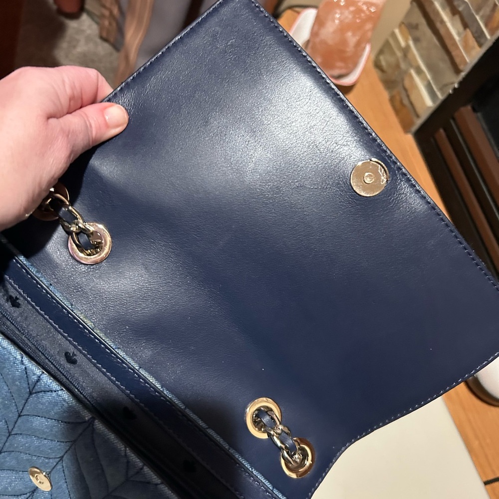 Kate Spade Emelyn Quilted Blue Denim Floral Appliqué Crossbody Bag New $429 - Picture 6 of 7